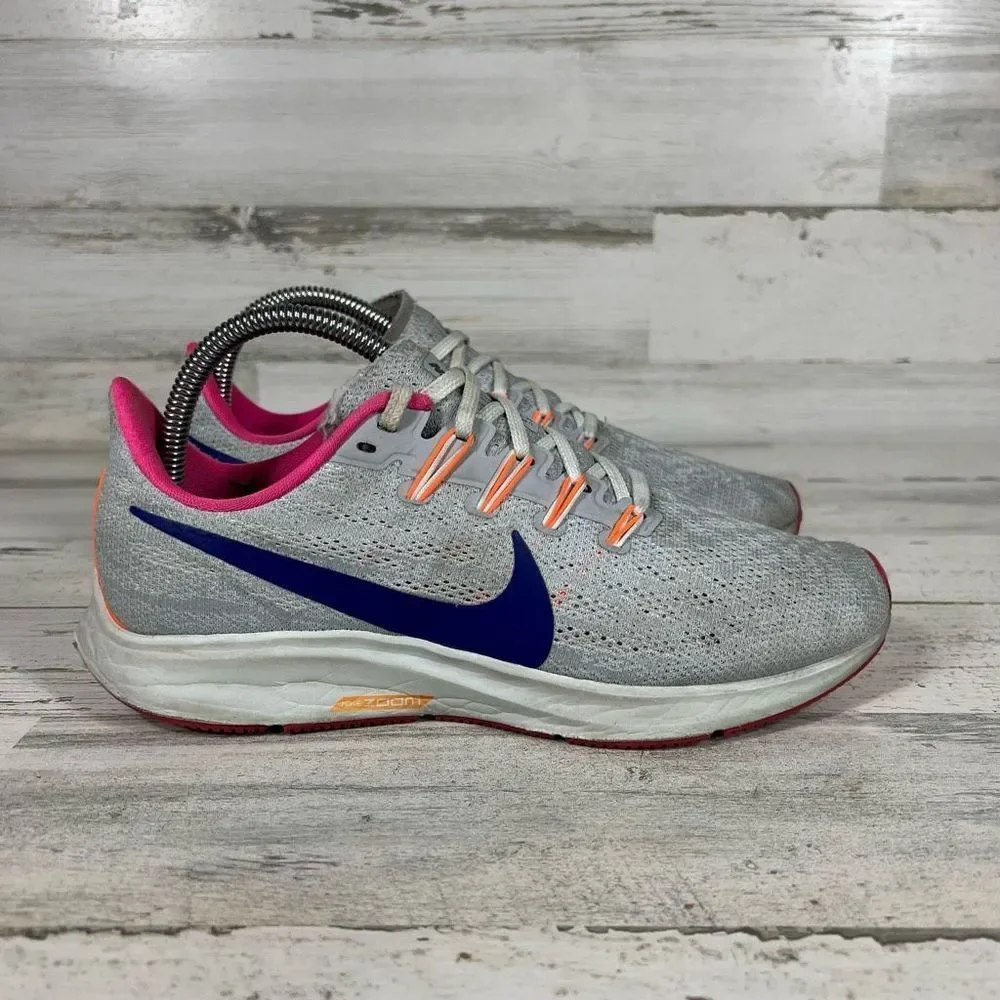 Nike Air Zoom Pegasus 36 Womens Size 8 Gray Running Shoes Sneakers CK4473-001